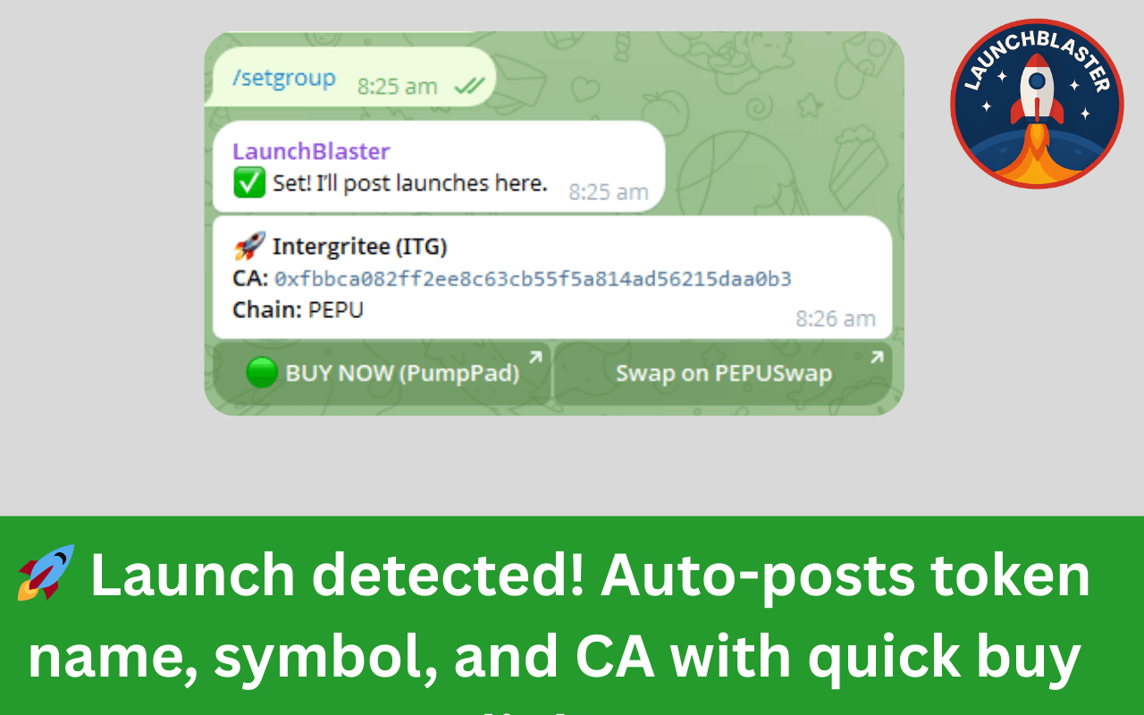 Telegram screenshot showing /setgroup confirmation